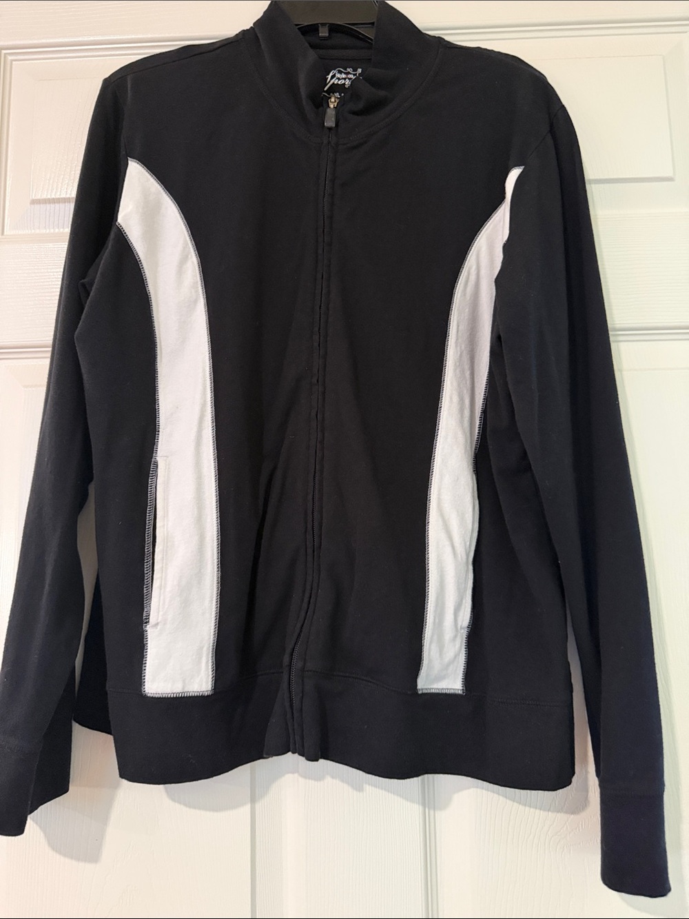 Style & Co. Black Bomber Jacket with White Panels